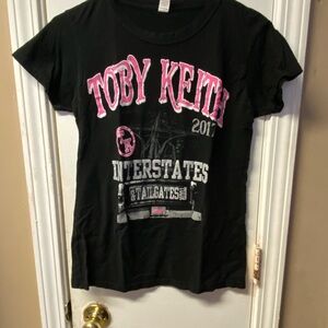 Tultex Black Tee with Pink Graphic